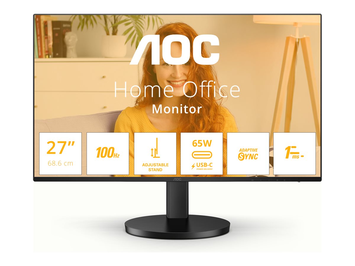 AOC Q27B3CF2 - B3 Series - LED-Monitor - 68.6 cm (27")2560 x 1440 QHD @ 100 Hz - IPS - 1500:1 - 1 ms - HDMI - USB-C - Lautsprecher - Schwarz