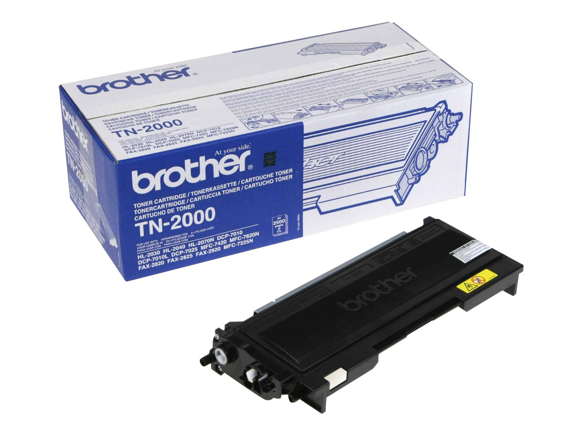 Brother TN2000 - Schwarz - original - Tonerpatronefür Brother DCP-7010 - DCP-7010L - DCP-7025 - MFC-7225n - MFC-7420 - MFC-7820N; FAX-2820 - 2825