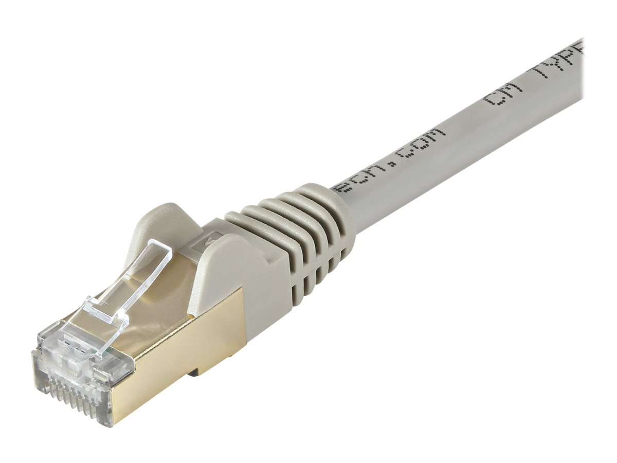 StarTech.com 10m CAT6A Ethernet Cable, 10 Gigabit Shielded Snagless RJ45 100W PoE Patch Cord, CAT 6A 10GbE STP Network Cable w/Strain Relief, Grey, UL Certified Wiring/TIA - Category 6A - 26AWG (6ASPA