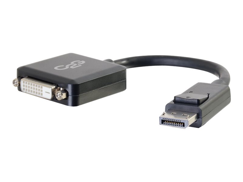 C2G 8in DisplayPort to DVI-D Adapter - DP to DVI D Adapter - Black - M/F - Videoadapter - DisplayPort (M)zu DVI-D (W) - Schwarz
