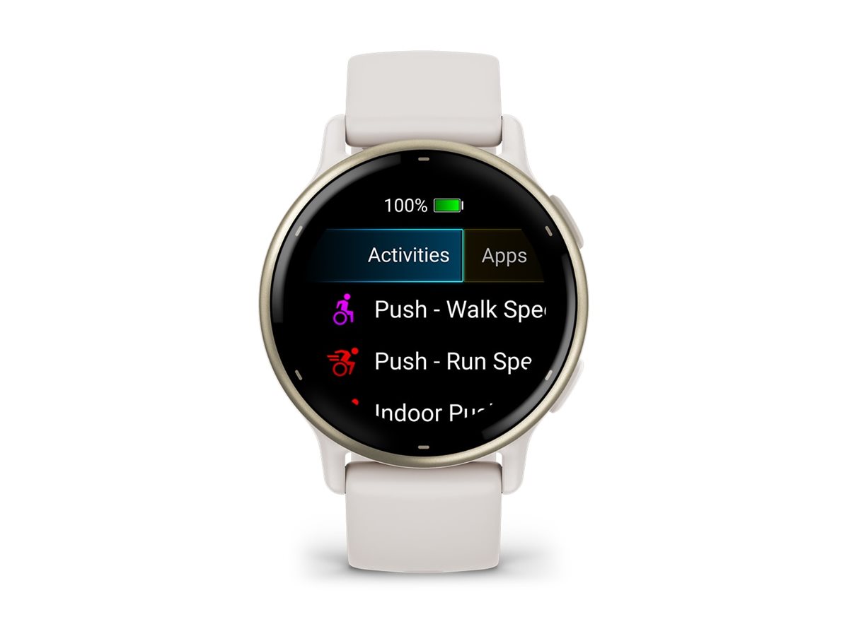 Garmin vívoactive 5 - Ivory - intelligente Uhr mit Band - Silikon - Handgelenkgröße: 125-190 mm - Anzeige 3.04 cm (1.2")4 GB - Bluetooth - ANT+ - Wi-Fi - 26 g