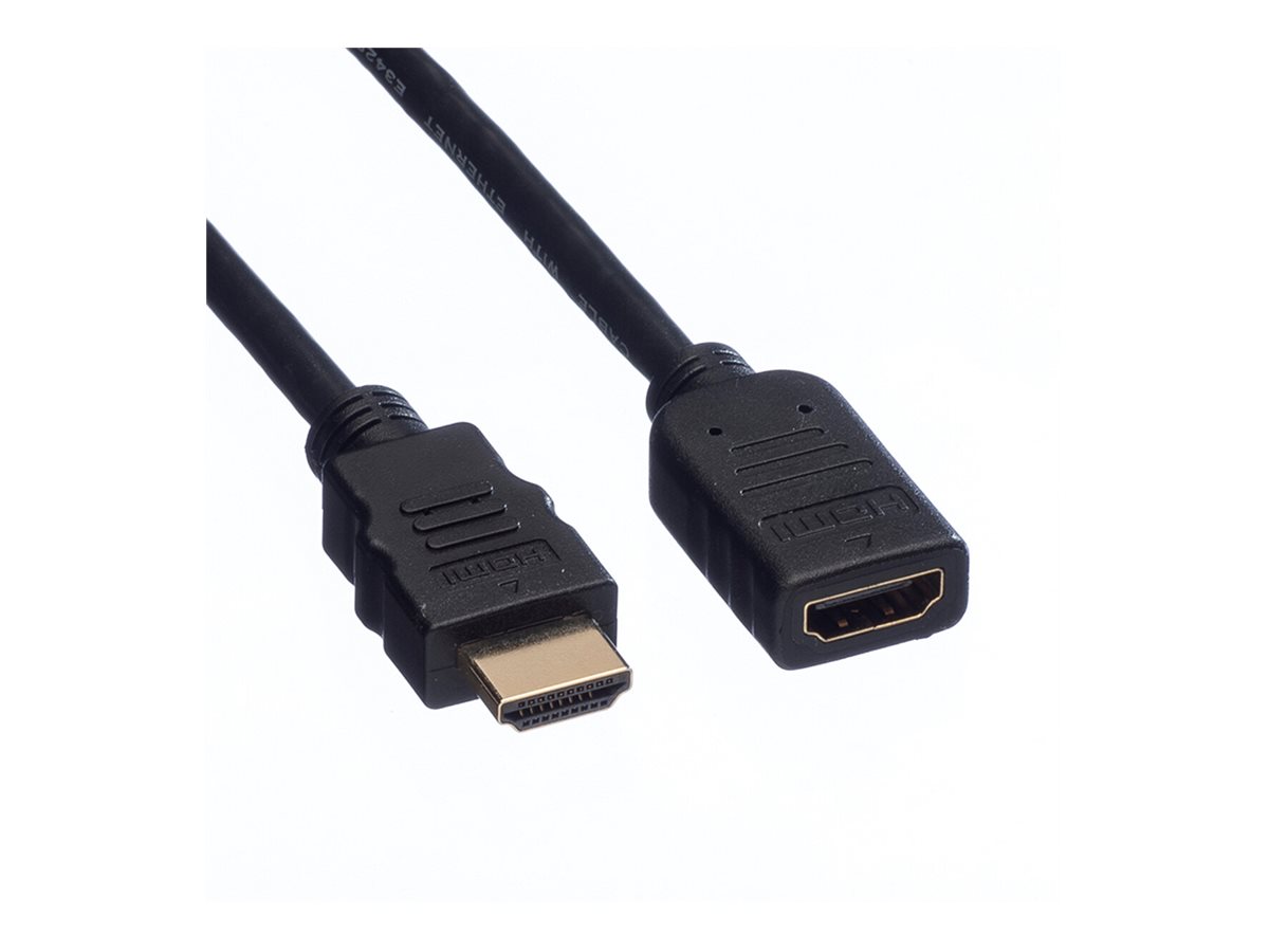 VALUE Secomp VALUE HDMI High Speed Cable with EthernetHDMI-Verlängerungskabel mit Ethernet - HDMI weiblich zu HDMI männlich - 5 m - abgeschirmt - Schwarz