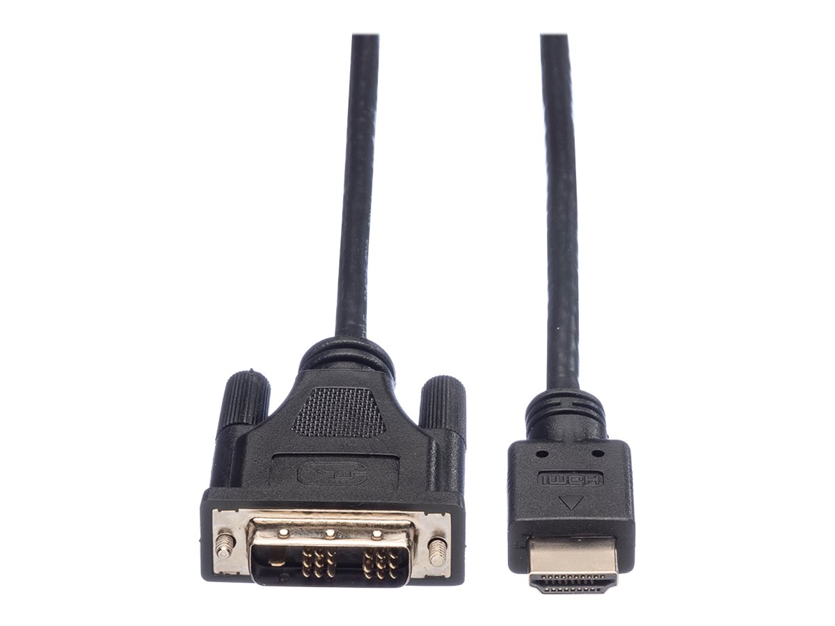 ROLINE Adapterkabel - HDMI männlich zu DVI-Dmännlich - 10 m - abgeschirmt - Schwarz