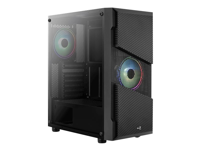 AEROCOOL ADVANCED TECHNOLOGIES AeroCool Menace Saturn RGB - Tempered Glass Edition - Tower - ATX - Seitenteil mit Fenster (gehärtetes Glas)keine Spannungsversorgung (ATX) - Schwarz - USB/Audio