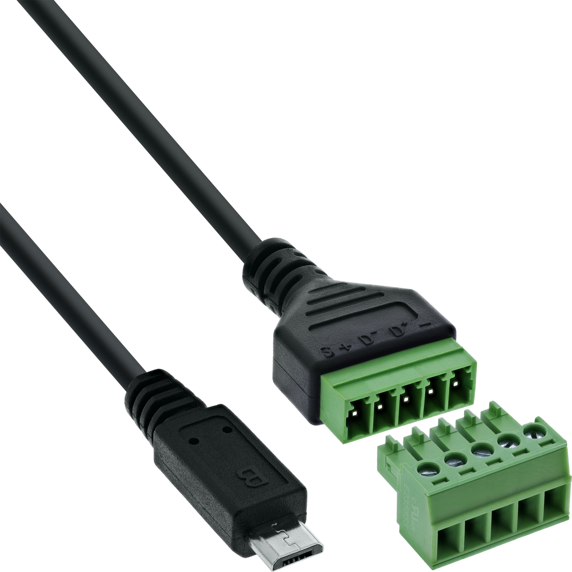 InLine Micro USB Stecker an Terminalblock - 5-polig - mit Kabel1 m - 5-polig