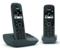 Gigaset AE690A, Analoges/DECT-Telefon, Kabelloses Mobilteil, Freisprecheinrichtung, 100 Eintragungen, Anrufer-Identifikation, AnthrazitDECT/GAP - Anrufbeantworter - CLIP/CNIP - Grafik-Display