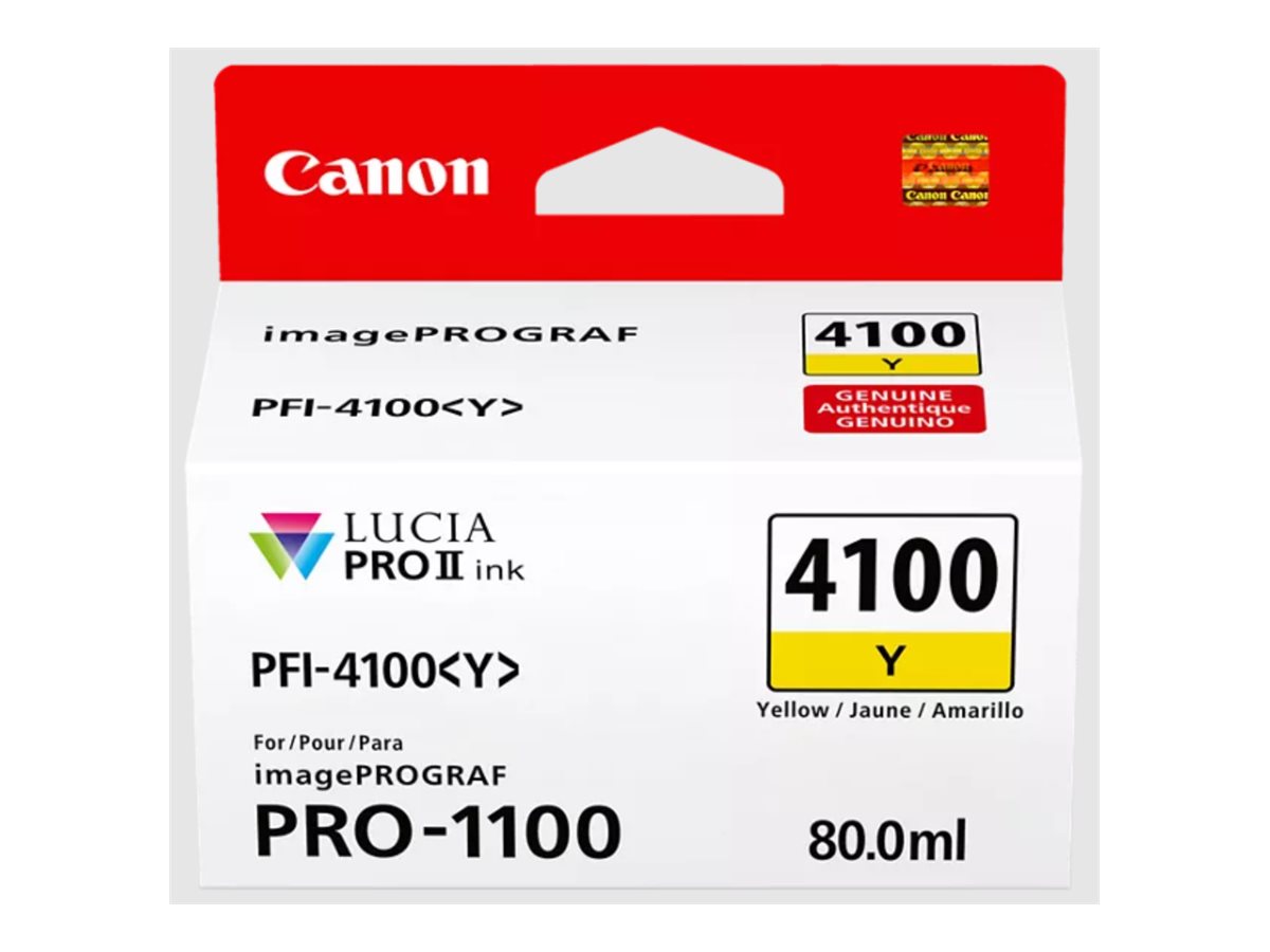 Canon PFI-4100 Y - 80 ml - Gelb - originalhängende Box - Tintenbehälter - für imagePROGRAF PRO-1100