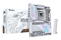 Gigabyte X870E AORUS PRO X3D ICE Mainboard – Unterstützt AMD Ryzen 9000 Prozessoren, 18+2+2-Phasen Digital-VRM, bis zu 9000 Hz DDR5 (OC), 2 x PCIe 5.0 + 2 x PCIe 4.0, Wi-Fi 7, 5 GbE LAN, USB 4, AMD, S