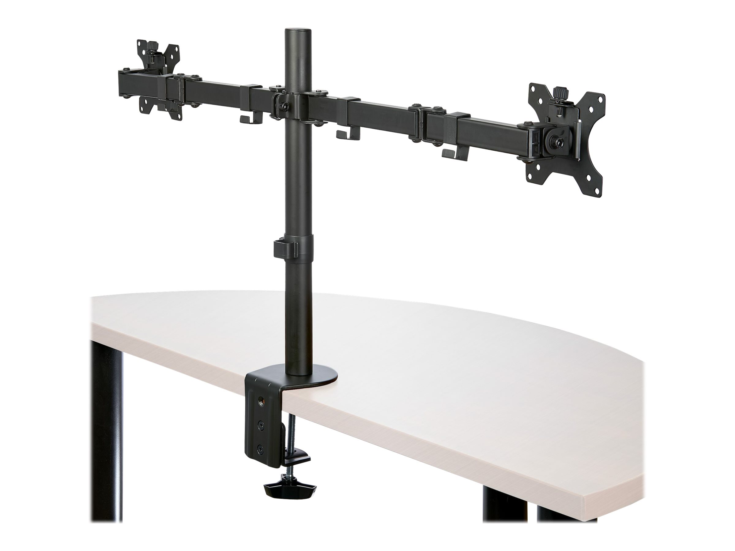 StarTech.com ARMDUAL2 Monitorhalterung (Tischmontage, dual Monitor, schwenkbar,für bis zu 32-Zoll-VESA-Monitore, Monitorarm) - Befestigungskit - einstellbarer Arm - für 2 Monitore - Stahl - Schwarz -