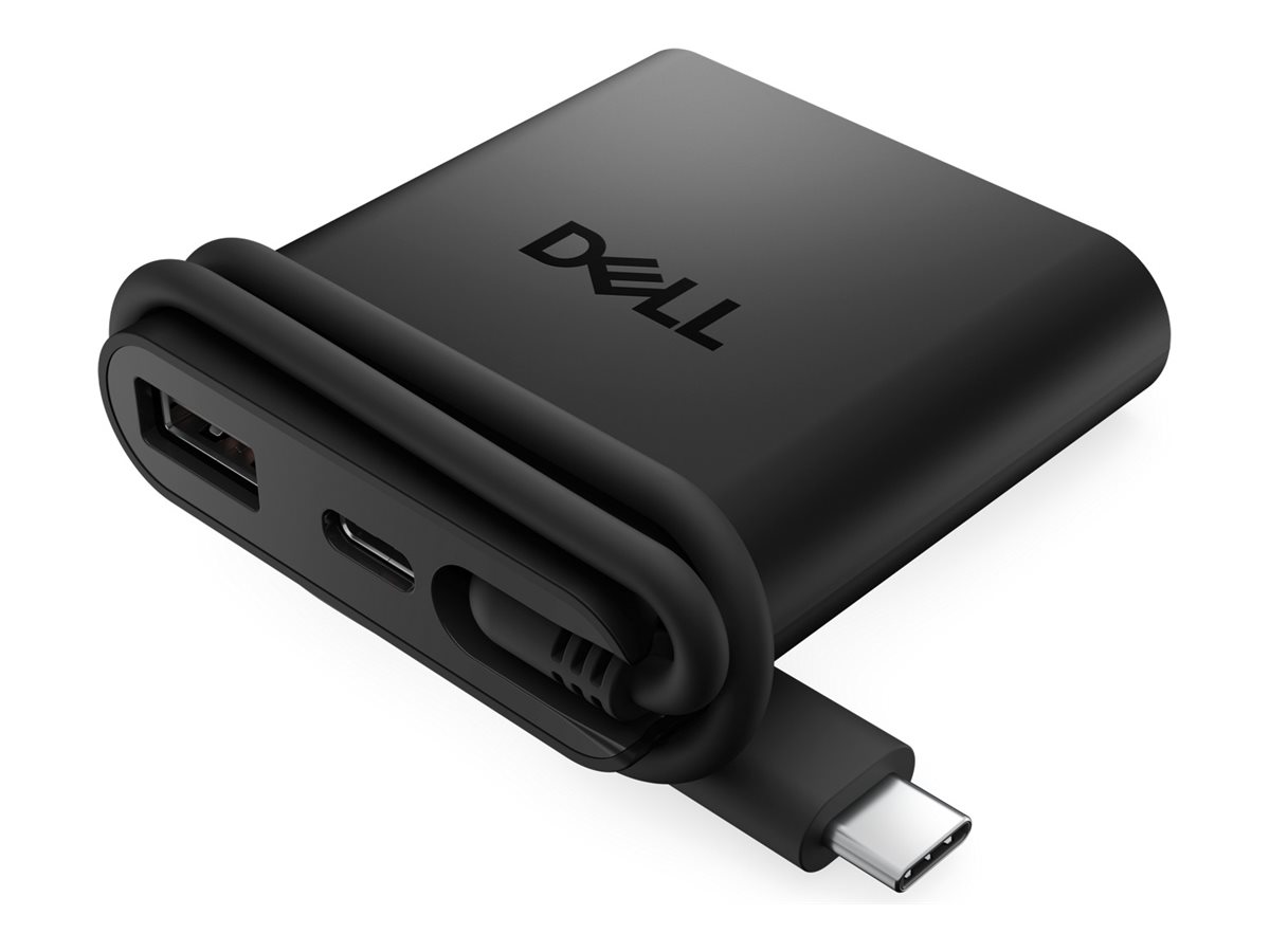 EMC DELL DA225, Kabelgebunden, USB 3.2 Gen 1 (3.1 Gen 1) Type-C, 2.0b, Schwarz, 1,25 Gbit/s, 4K Ultra HDPro 4-in-1 USB-C Travel Hub - DA225