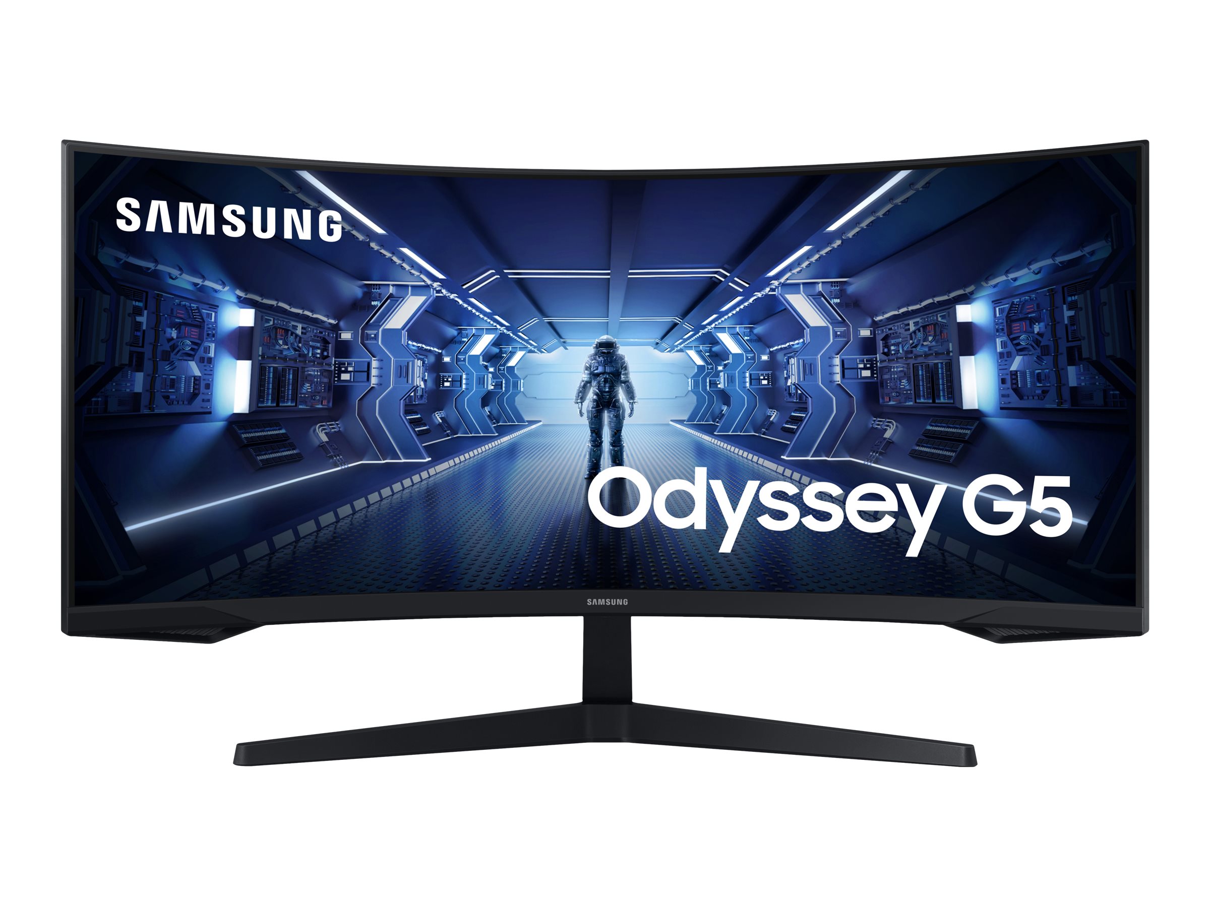 Samsung Odyssey G5 C34G55TWWP - G55T Series - LED-Monitor - Gaming - gebogen - 86 cm (34")3440 x 1440 UWQHD @ 165 Hz - VA - 250 cd/m² - 2500:1 - HDR10 - 1 ms - HDMI - DisplayPort - Schwarz