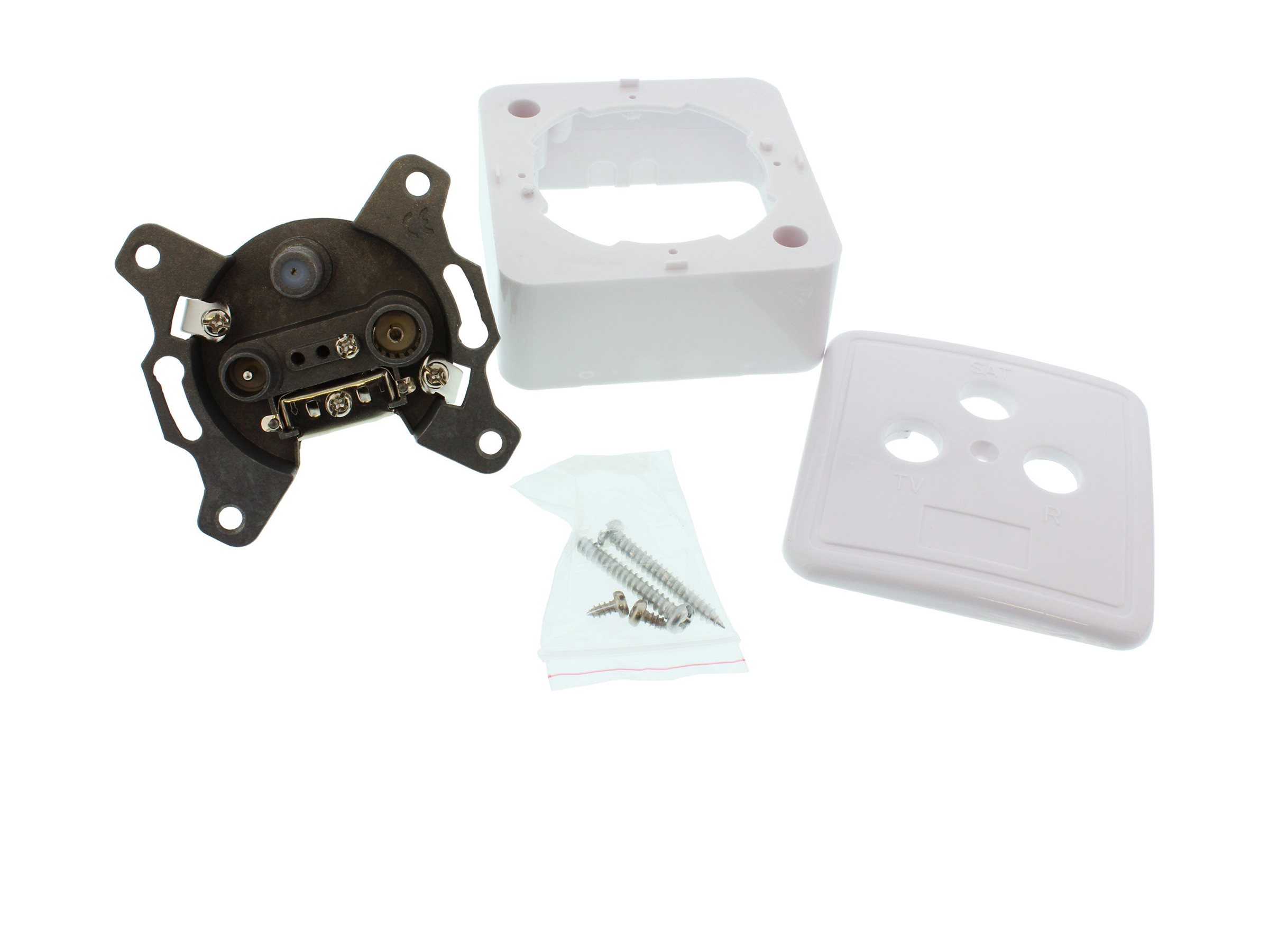 InLine Antennensteckdose + SAT - geschirmt - AP/UP - Set