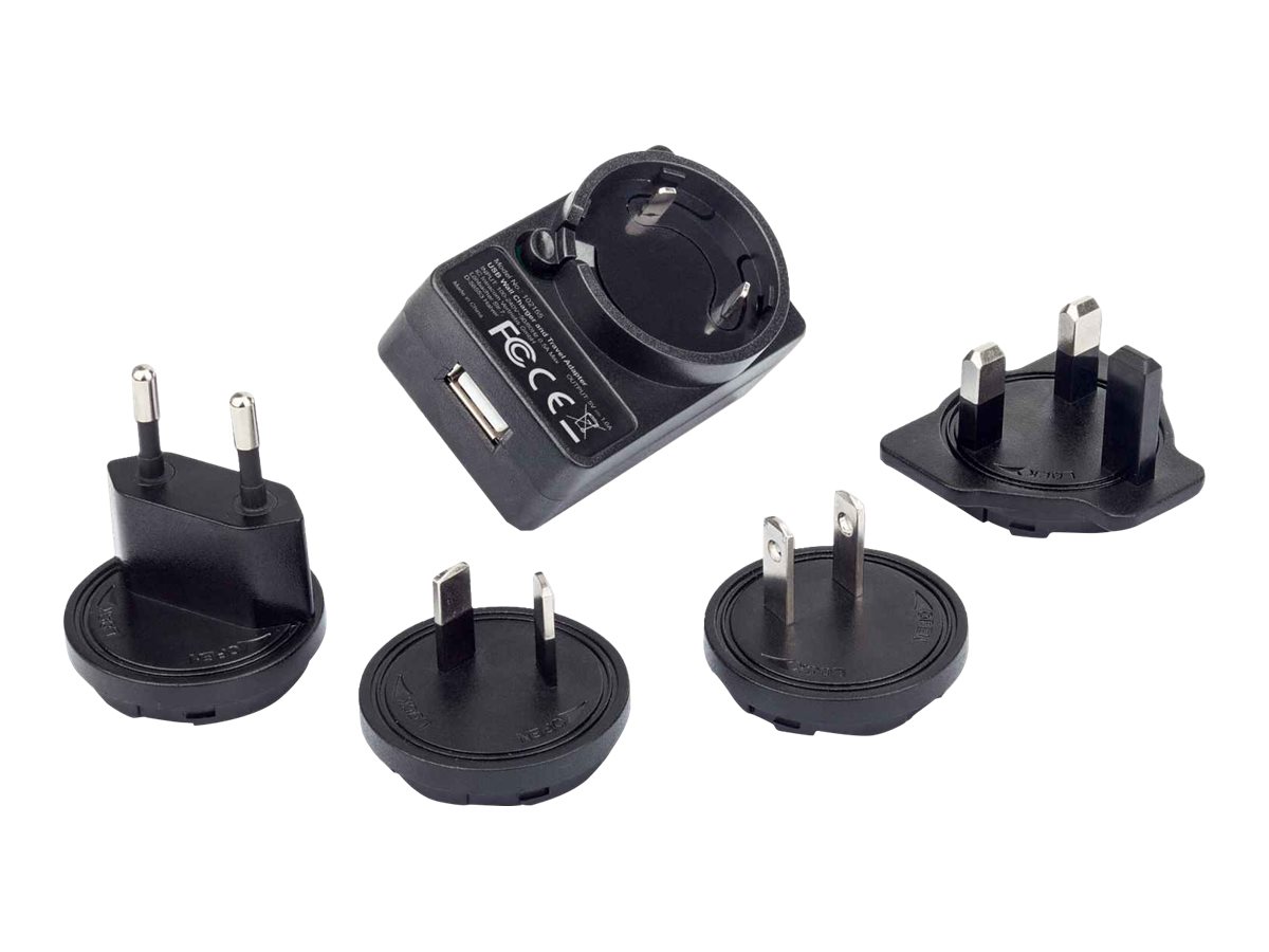 IC Intracom Manhattan Wall/Power Mobile Device Charger USB-A International (Clearance Pricing)USB-A Port - For use in Europe - UK - USA and Australia (interchangeable adaptor) - Phone Charger -  - Bla