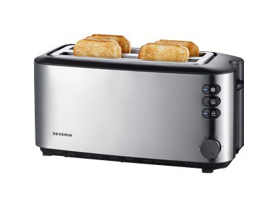 SEVERIN AT 2509 - Toaster - 4 Scheibe - 2 SteckplatzEdelstahl gebürstet/schwarz