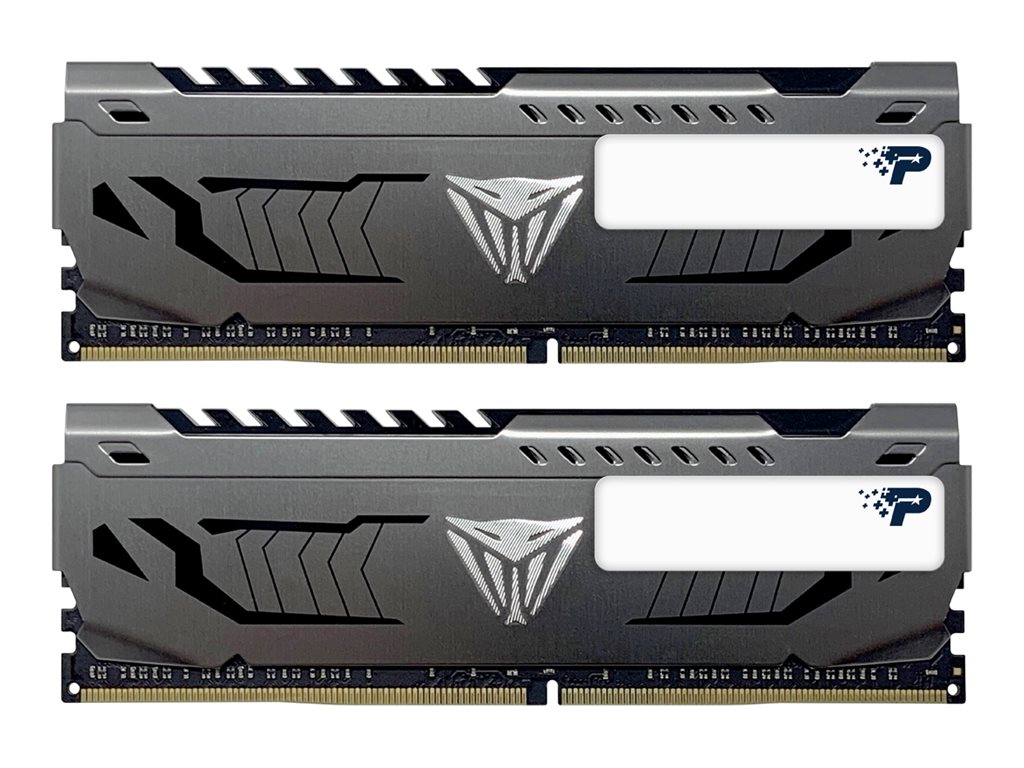 PATRIOT Extreme Performance Viper Steel - DDR4Kit - 16 GB: 2 x 8 GB - DIMM 288-PIN - 3200 MT/s / PC4-25600 - CL16 - 1.35 V - ungepuffert - non-ECC - gunmetal-grau