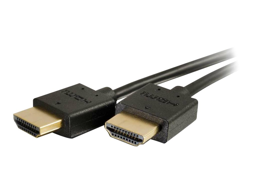 C2G 2ft 4K HDMI Cable - Ultra Flexible Cablewith Low Profile Connectors - HDMI-Kabel - HDMI männlich zu HDMI männlich - 61 cm - Doppelisolierung - Schwarz
