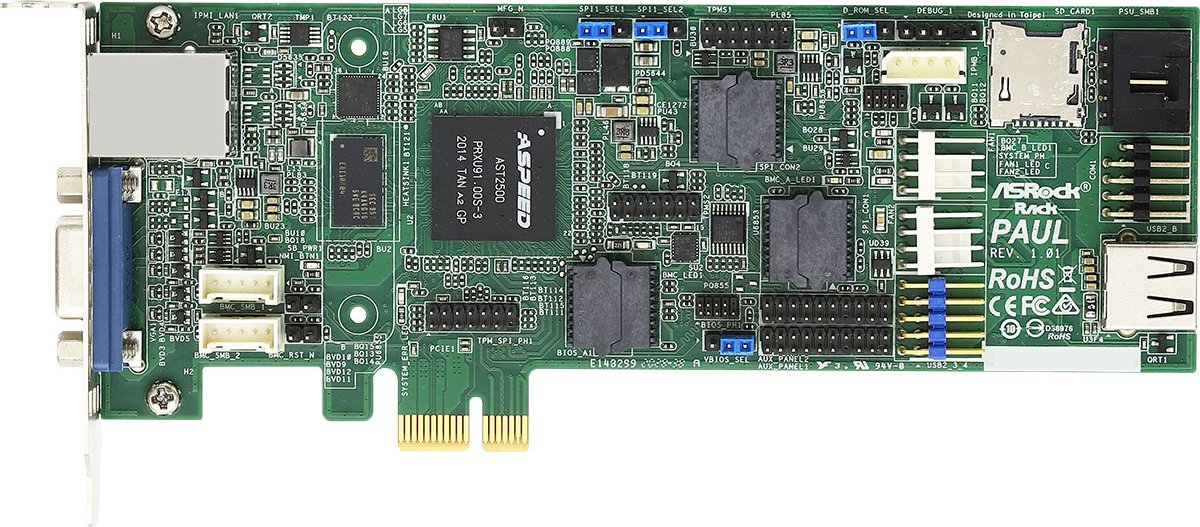 ASRock Rack PAUL Fernwartungskarte Low-Profile ASPEED AST2500