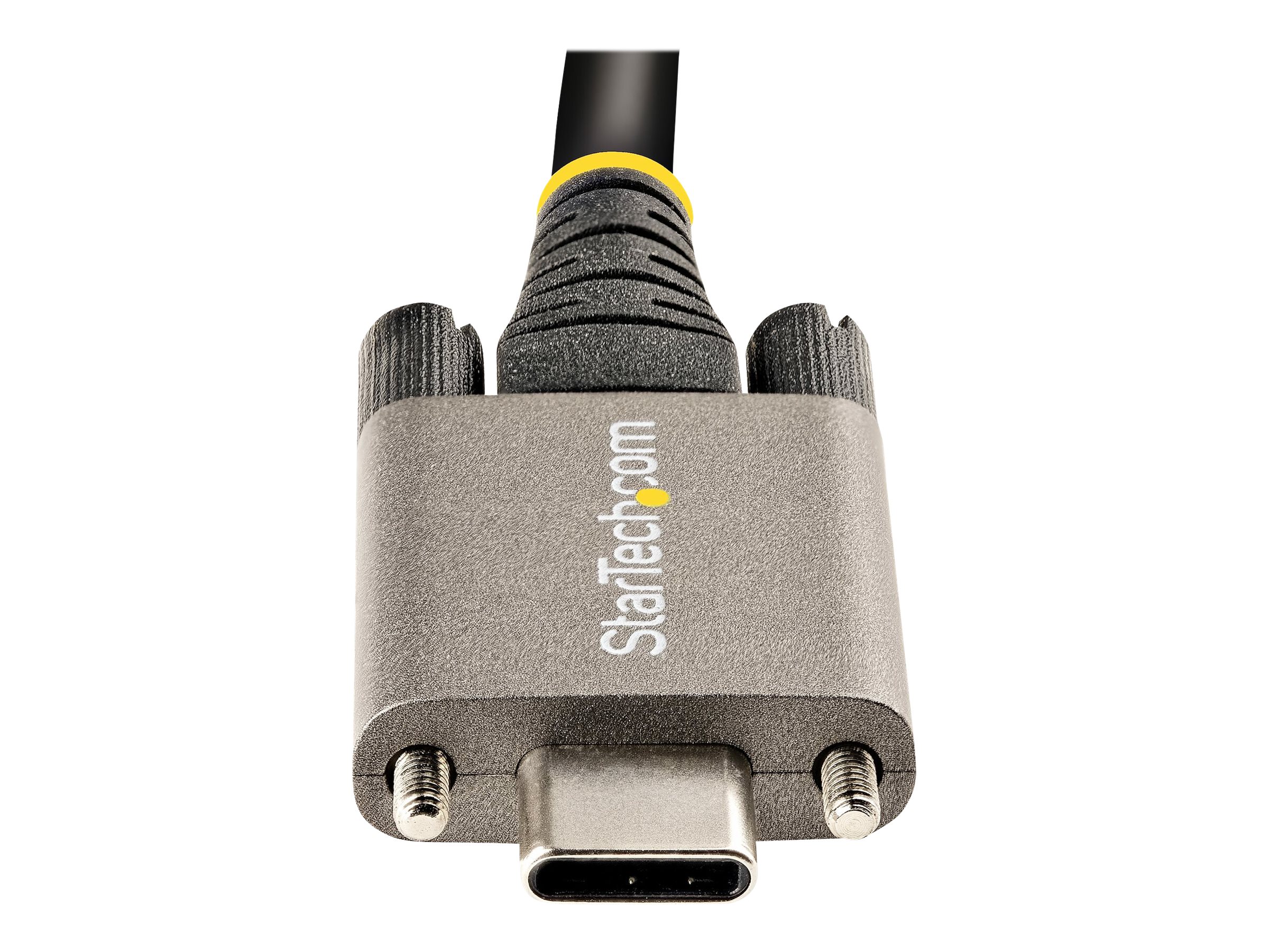 StarTech.com 50cm USB-C Kabel mit Schraubensicherung 10Gbit/s - USB 3.1/3.2 Gen 2 Typ-C Kabel - 100W (5A)Power Delivery Laden - DP Alt Modus - USB-C Kabel zum Laden/Synchronisieren (USB31CCSLKV50CM) -