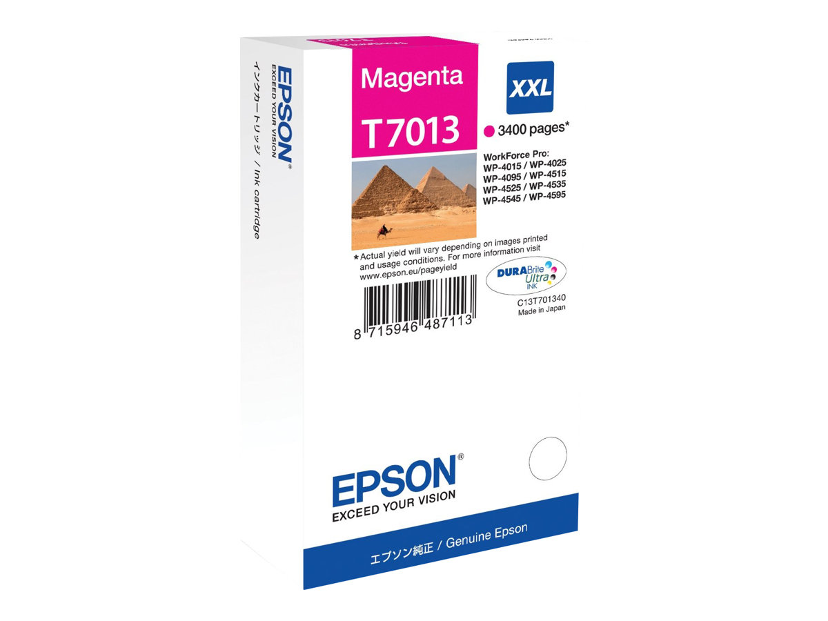 Epson T7013 - 34.2 ml - Größe XXL - Magentaoriginal - Blisterverpackung - Tintenpatrone - für WorkForce Pro WP-4015 DN - WP-4095 DN - WP-4515 DN - WP-4525 DNF - WP-4595 DNF