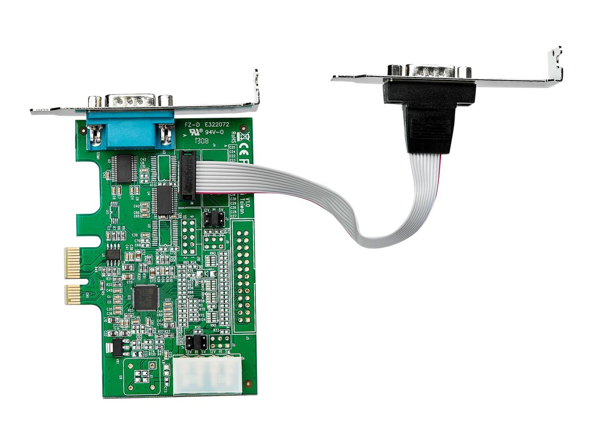 StarTech.com Startech 2 Port Serielle PCIe RS232 Adapter Karte - Serielle PCIe RS232 Host Controller Karte - PCIe auf seriell DB9 - 16950 UART - Nidrig Profil Erweiterungskarte - Windows & Linux (PEX2