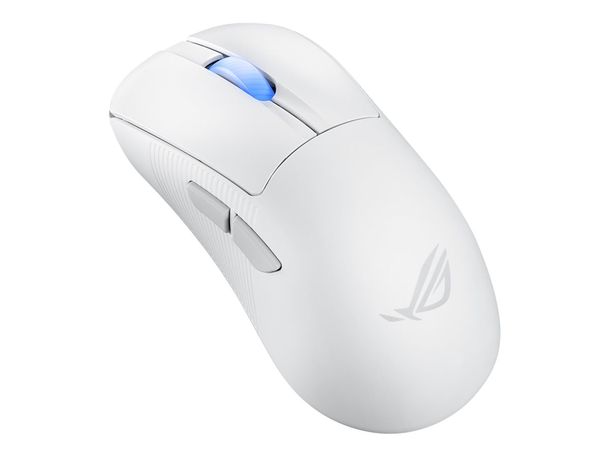 ASUS ROG Keris II Ace - Maus - ergonomischFür Rechtshänder - optisch - 7 Tasten - kabelgebunden - kabellos - USB - Bluetooth 5.1 - 2.4 GHz - USB ROG Omni drahtloser Empfänger - weiß