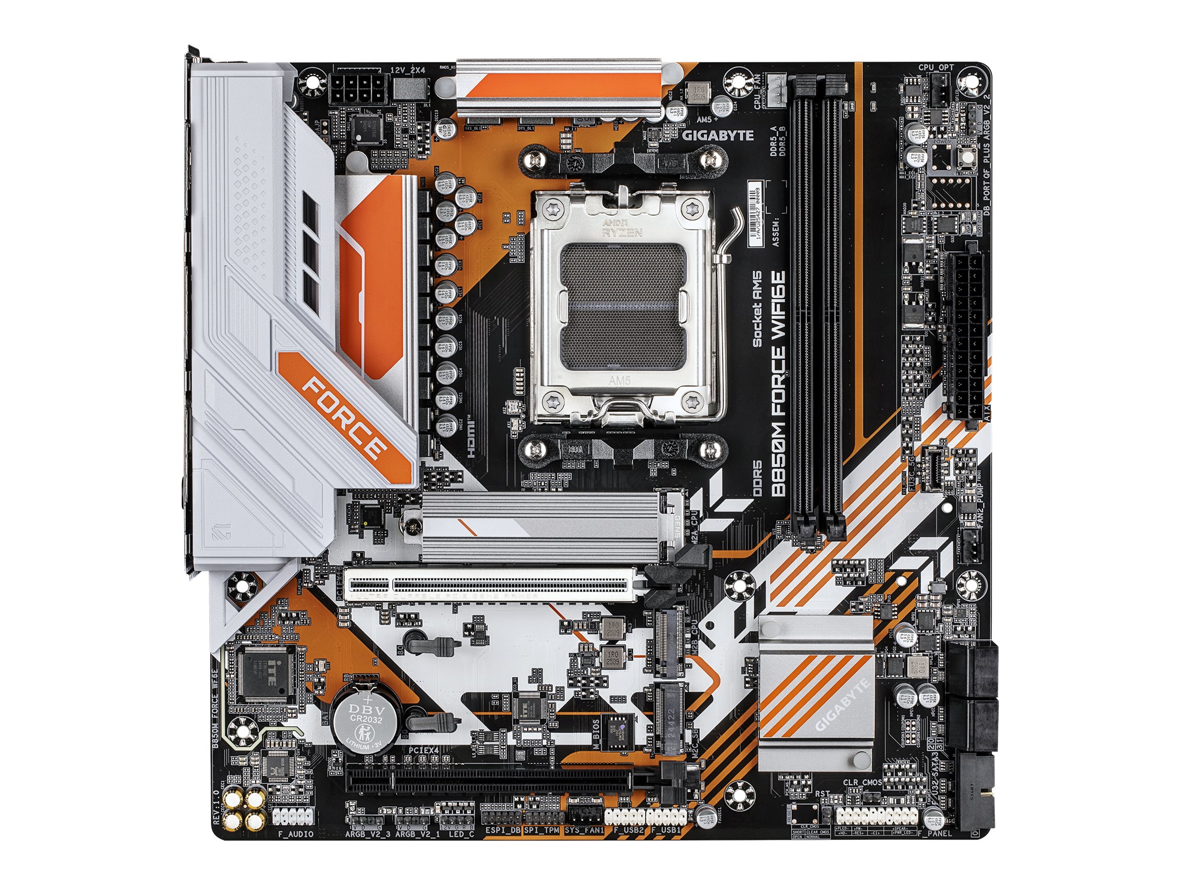 Gigabyte B850M FORCE WIFI6E - Motherboard - micro ATX - Socket AM5 - AMD B850 Chipsatz - USB-C 3.2 Gen 1, USB 3.2 Gen 2, USB 3.2 Gen 1 - 2.5 Gigabit LAN, Wi-Fi 6E, Bluetooth - Onboard-Grafik (CPU erfo