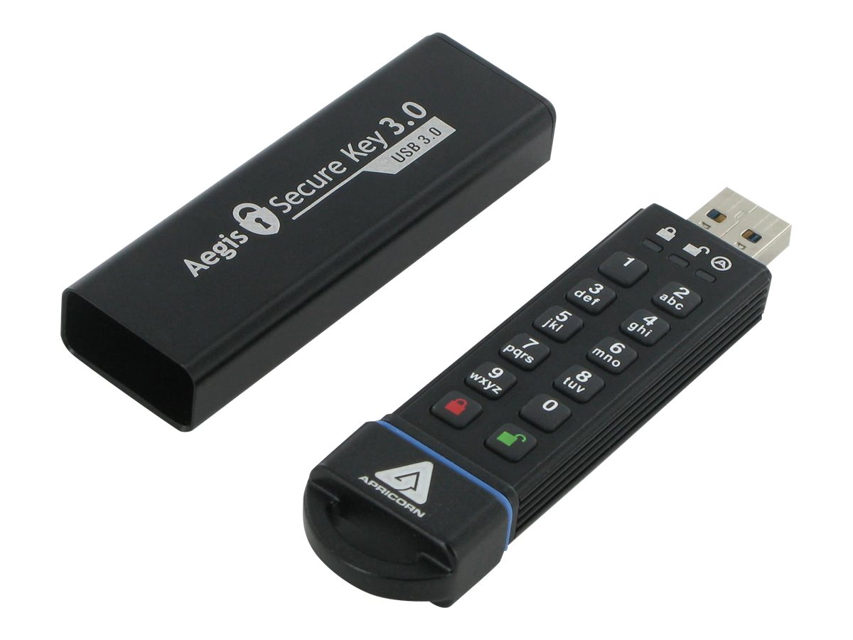 Apricorn Aegis Secure Key 3.0 - USB-Flash-Laufwerk - verschlüsselt - 16 GB - USB 3.0 - FIPS 140-2 Level 3