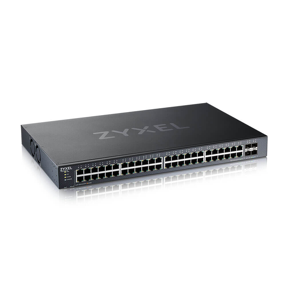 ZyXEL XGS1935 Series XGS1935-52 - Switch - verwaltet - L3 Lite - Smart - 48 x 10/100/1000 + 4 x 10 Gigabit SFP+ (Uplink)an Rack montierbar - für Zyxel DAC10G-1M v2 - DAC10G-3M v2 - SFP10 - SFP-1000 -