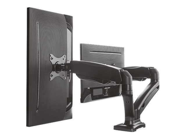 ICY BOX IB-MS304-T - Aufstellung (2 Gelenkarme, 2 VESA-Adapter, Tisch-Klemme, Befestigung für Kabeldurchgang) - für 2 LCD-Displays - Metall - Schwarz - Bildschirmgröße: up to 68 cm (bis zu 27 Zoll)Sch