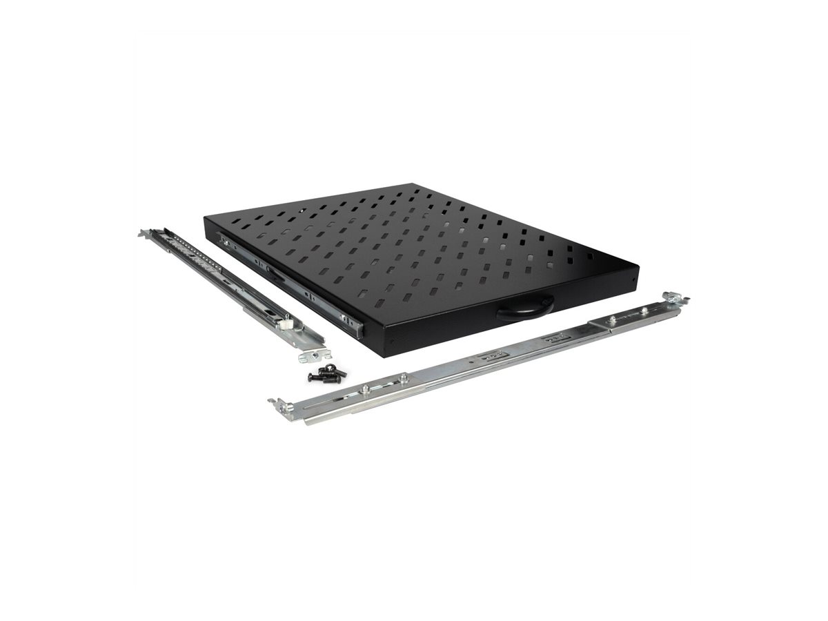 ROLINE Rack-Schieberegal - 550 mm tief, Tragfähigkeit 25 kg - RAL 9005, Jet Black - 1U - 48.3 cm (19")für P/N: 26.21.0226 - 26.21.0227 - 26.21.0229 - 26.21.0232 - 26.21.0235 - 26.21.0238 - 26.21.0239