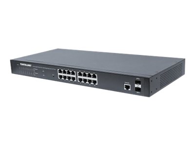 Intellinet 16-Port Gigabit Ethernet PoE+ Web-Managed Switch with 2 SFP Ports, 16 x PoE ports, IEEE 802.3at/af Power over Ethernet (PoE+/PoE)2 x SFP - Endspan - 19 Rackmount" - Switch - managed - 16 x