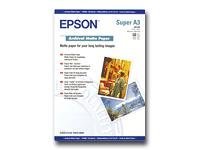 Epson Archival - Matt - Super A3/B (330 x 483mm) - 192 g/m² - 50 Blatt Papier - für SureColor SC-P700 - P7500 - P900 - P9500 - T2100 - T3100 - T3400 - T3405 - T5100 - T5400 - T5405