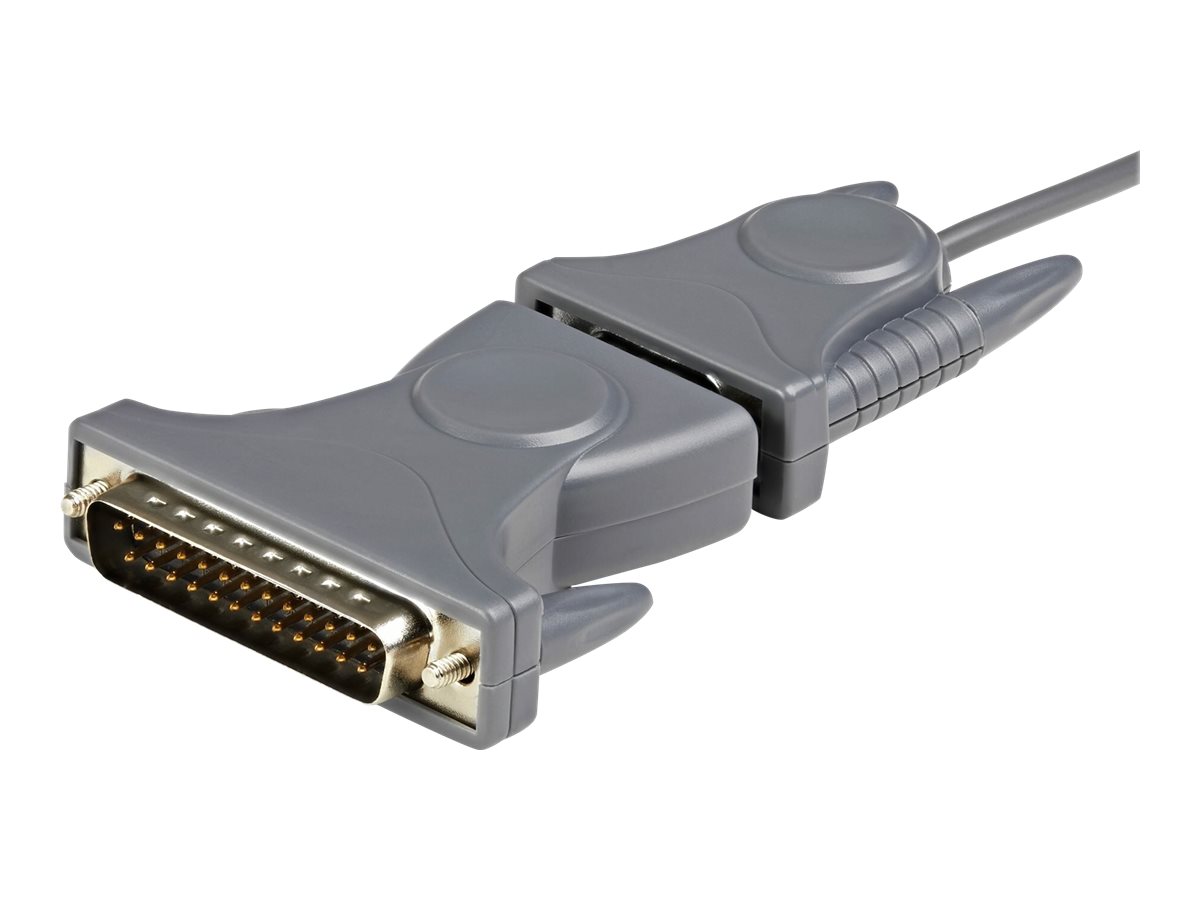 StarTech.com USB 2.0 auf Seriell RS232 / DB9/ DB25 Adapterkabel - St/St - USB zu Seriell Adapter/ Konverter Kabel - Serieller Adapter - USB 2.0 - Grau