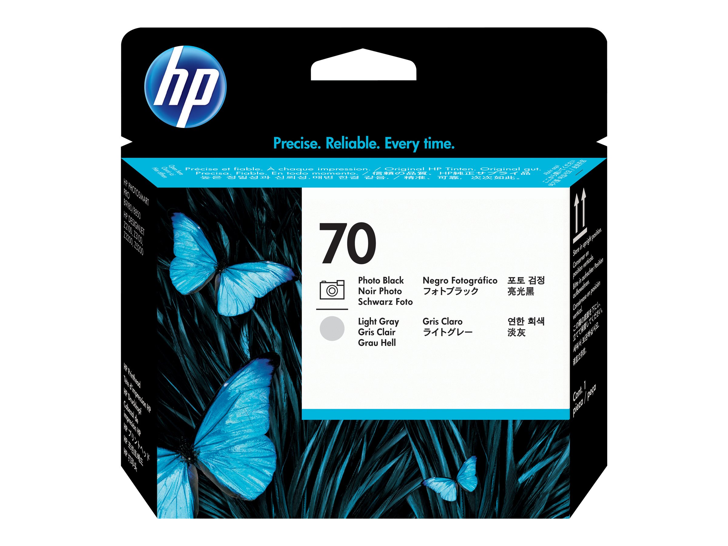 HP 70 - Hellgrau, Photo schwarz - Druckkopf -für DesignJet HD Pro MFP - T120 - Z2100 - Z3100 - Z3100ps - Z3200 - Z3200ps - Z5200 - Z5400