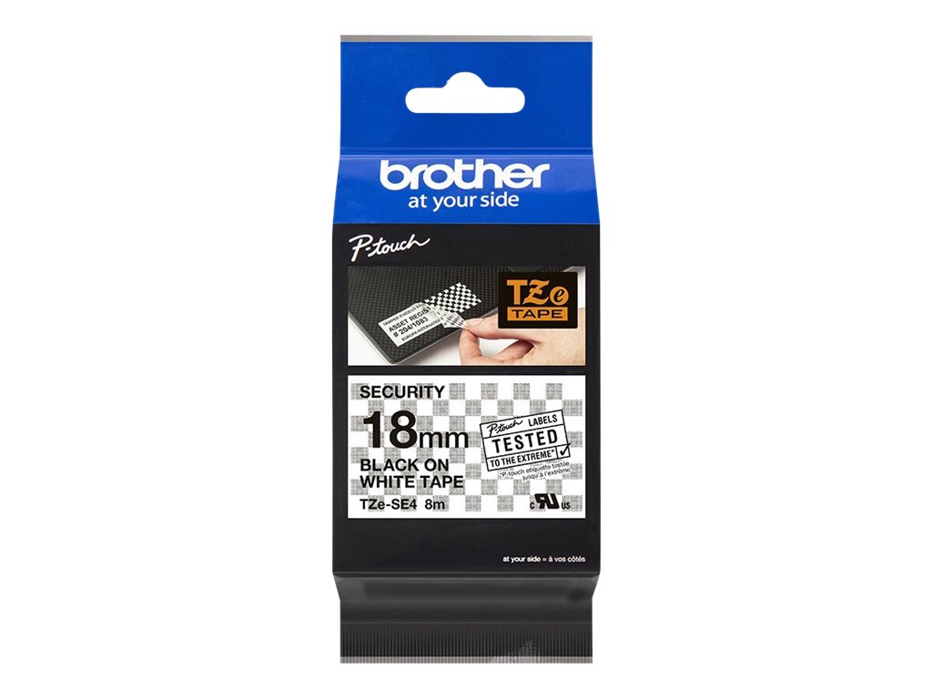 Brother TZE-SE4, TZ, China, 5 Jahr(e), 1,8 cm, 8 m, 20 mmOriginal Brother TZe-SE4 Sicherheits- und Siegelband – 18 mm breit - 8 m lang