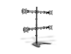 DIGITUS Quad Monitorhalterung, 4x 27", 4x 8 kgQuad Monitor Stand/Klemmhalterung,schwarz 15-27" - max Bel. 4x8Kg,VESA max100x100