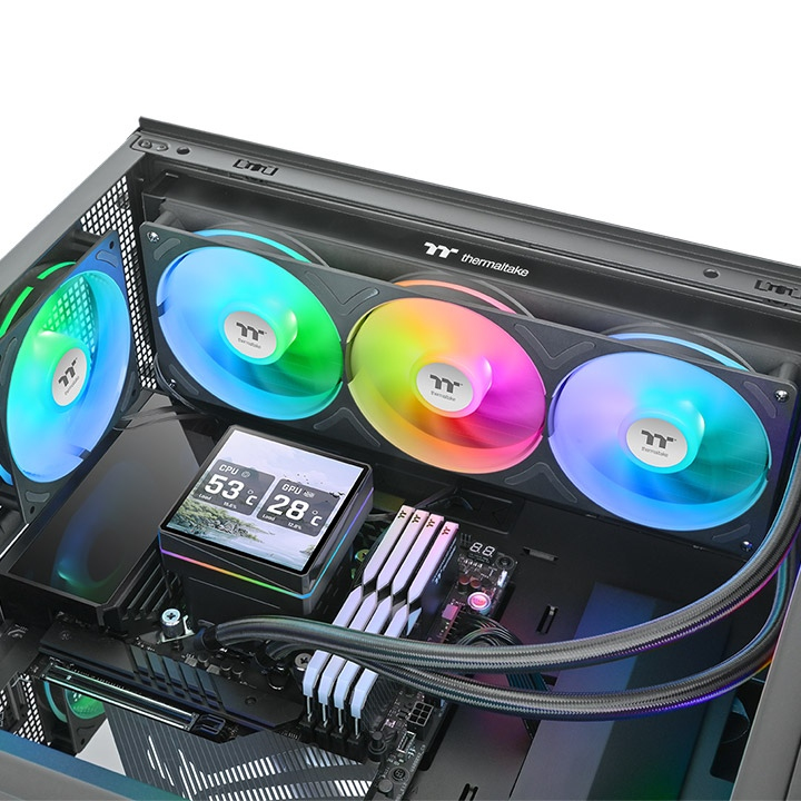Thermaltake TH360 V3 Ultra ARGB, All-in-One-Flüssigkeitskühler, 12 cm, 500 RPM, 2500 RPM, SchwarzIntel Sockel 1150 (Core i) - Intel Sockel 1151 (Core i) - Intel Sockel 1155 (Core i) - Intel Sockel 115