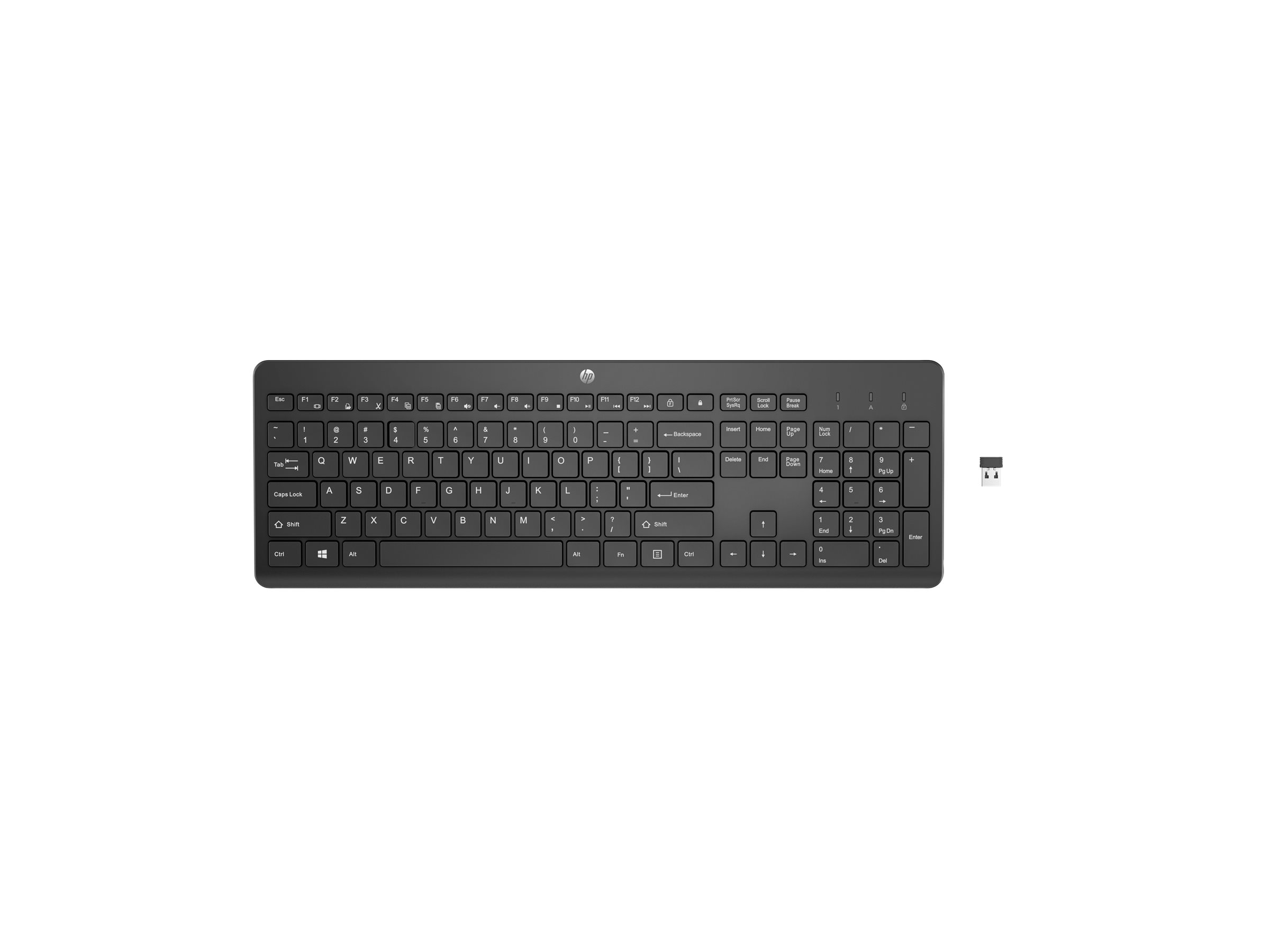 HP 230 - Tastatur - kabellos - 2.4 GHz - DeutschSchwarz - für OMEN by HP Laptop 16; Victus by HP Laptop 16; Laptop 14 - 15 - 17; Pavilion Plus Laptop 14