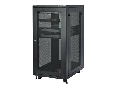 StarTech.com Startech 24HE ServerRack/Schrank - 4 Pfosten mit einstellbarer Tiefe (6 bis 76cm)Rack Gehäuse mit Rollen/Kabelmanagement/Fachboden/Verriegelung Dell PowerEdge HP ProLiant ThinkServer (RK2