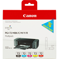 Canon PGI-72 MBK/C/M/Y/R Multipack - 5er-PackGelb - Cyan - Magenta - Rot - mattschwarz - original - Tintenbehälter - für PIXMA PRO-10 - PRO-10S; PIXUS PRO-10