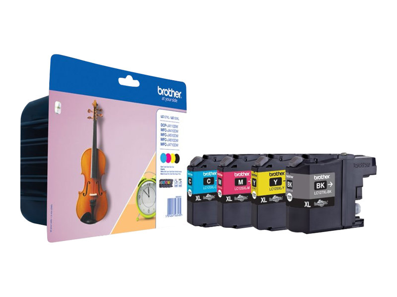 Brother LC127XL Value Pack - 4er-Pack - mit hoherKapazität - Schwarz - Gelb - Cyan - Magenta - original - Blisterverpackung - Tintenpatrone - für Brother DCP-J4110DW