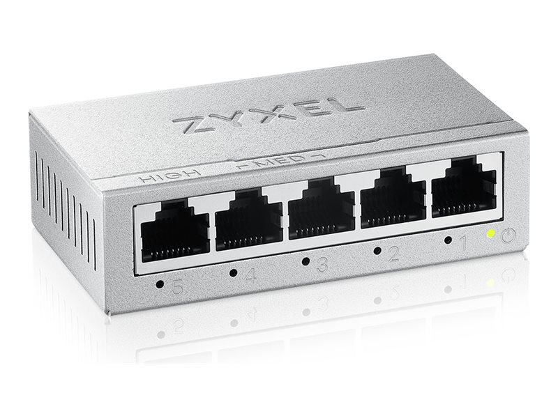 ZyXEL GS-100 series GS-105B - Version 5 - Switchunmanaged - 5 x 10/100/1000 - Desktop - wandmontierbar