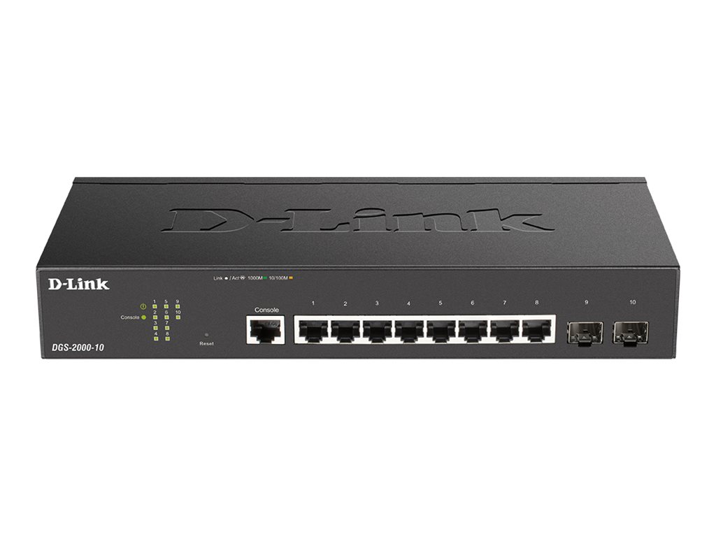 D-Link DGS 2000-10 - Switch - L3 - managed 8 x 10/100/1000 + 2 x Fast Ethernet/Gigabit SFP kombiniert an Rack montierbar