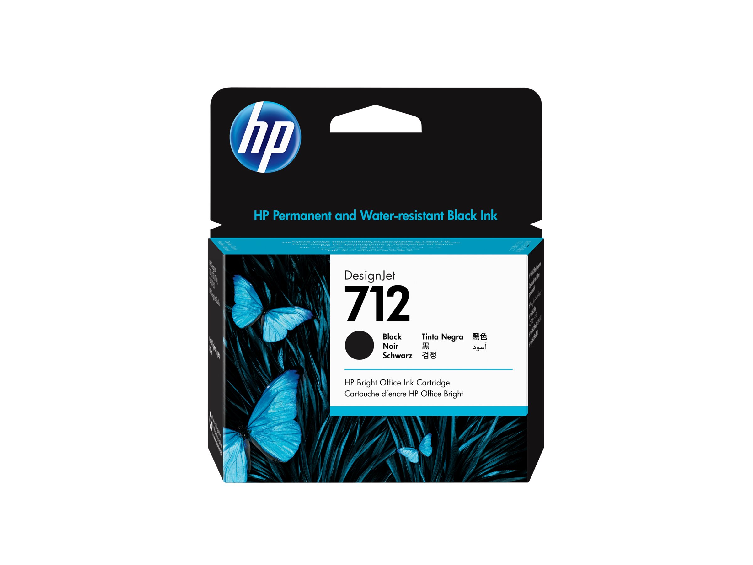 HP 712 - 80 ml - Schwarz - original - DesignJetTintenpatrone - für DesignJet Studio - T210 - T230 - T250 - T630 - T650