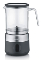 Graef MS802, Automatic milk frother/warmer, Schwarz, Edelstahl, Glas, 250 ml, 400 ml, Heiß & Kalt