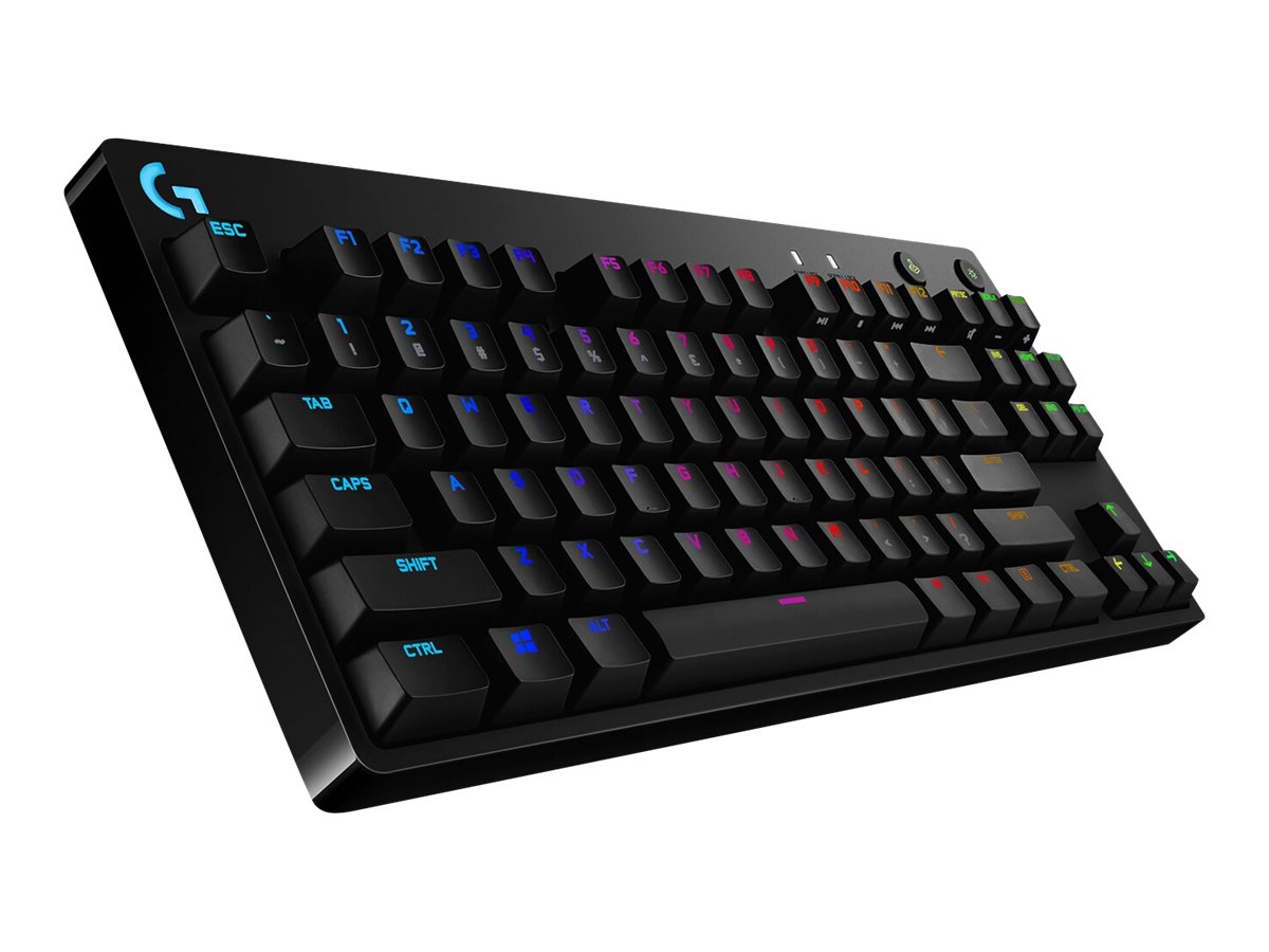 Logitech G Pro Mechanical Gaming Keyboard - TastaturHintergrundbeleuchtung - USB - QWERTZ - Deutsch - Tastenschalter: GX Blue Clicky - Schwarz