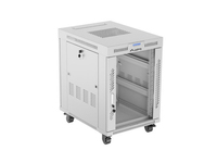 Lanberg Schrank Netzwerkschrank - flat pack - mit 6 Ventilatoren - freistehend - RAL 7035, Grau - 15U - 48.3 cm (19")15 HE