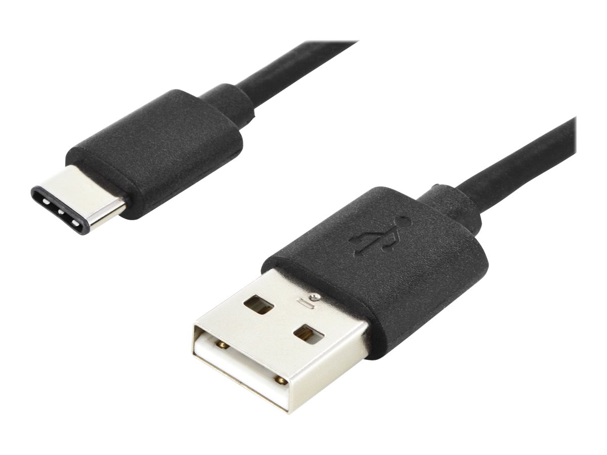 DIGITUS USB-C Anschlusskabel, USB-A - USB-CUSB 2.0 - 3 A - 1 m - unterstützt Stromversorgung - Schwarz
