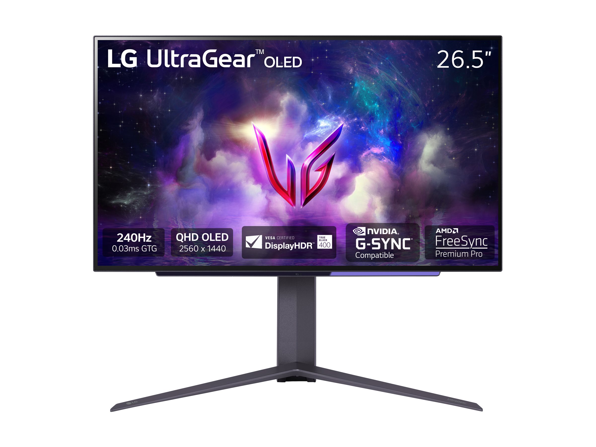 LG UltraGear 27GS95QE-B - OLED-Monitor - Gaming - 68.6 cm (27")(26.5" sichtbar) - 2560 x 1440 QHD @ 240 Hz - 1000 cd/m² - 1500000:1 - DisplayHDR 400 True Black - 0.03 ms - 2xHDMI - DisplayPort