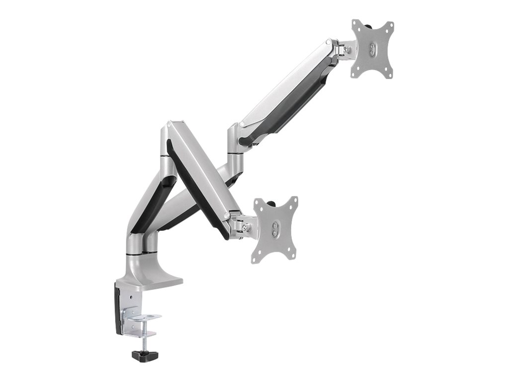 LogiLink Befestigungskit - einstellbarer Arm - für 2 Monitore - Aluminium, kaltgewalzter Stahl - Bildschirmgröße: 33-81.3 cm (13"-32")Tischmontage